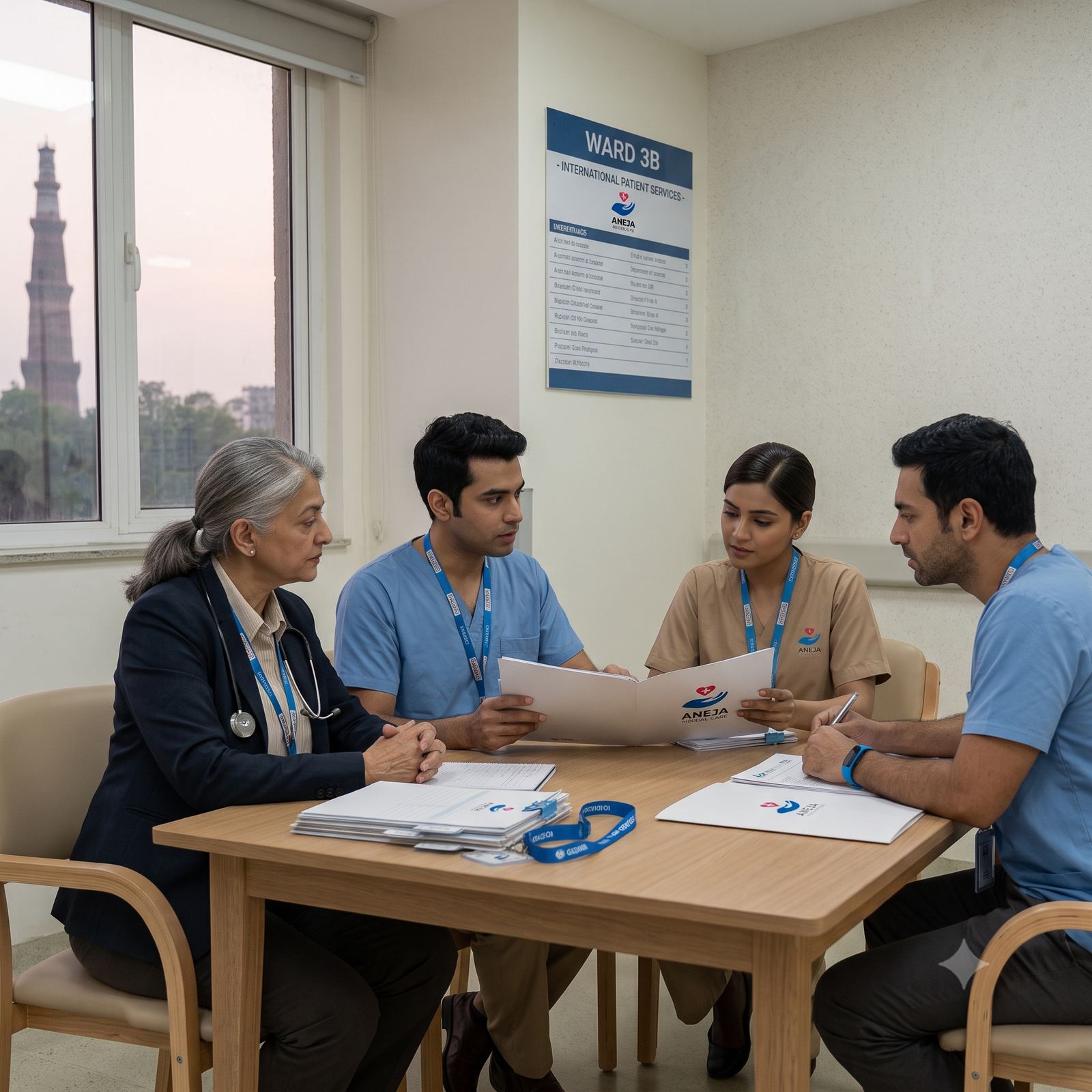 Aneja Global Care clinical team reviewing a patient case together