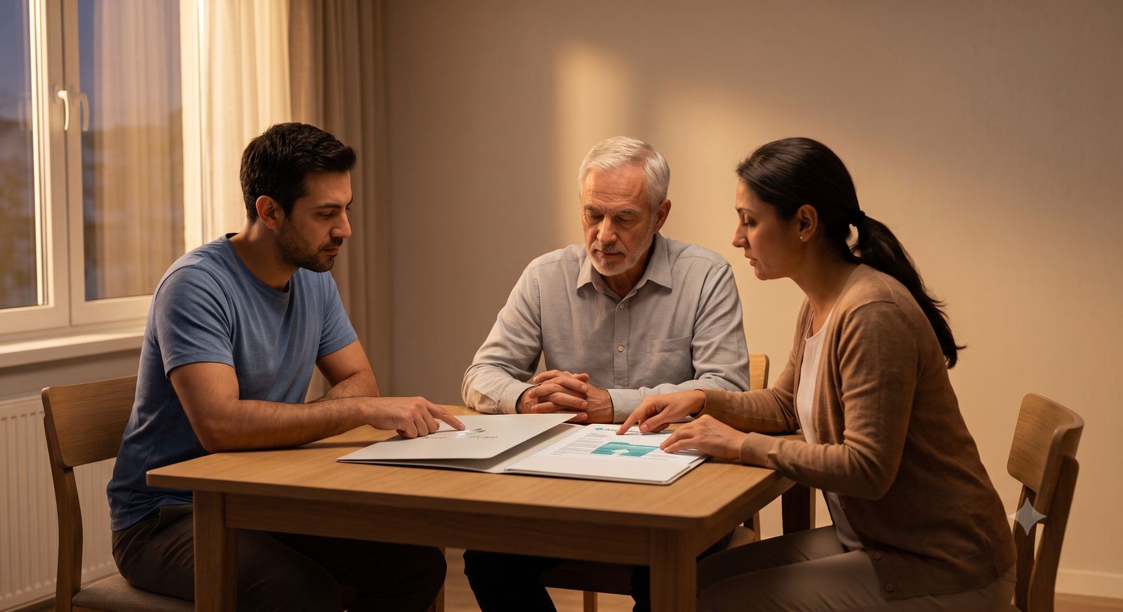 Family reviewing their Aneja Global Care treatment proposal together at home